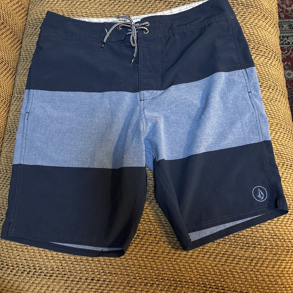 VOLCOM Men’s Navy Blue Swim Trunks SZ 34